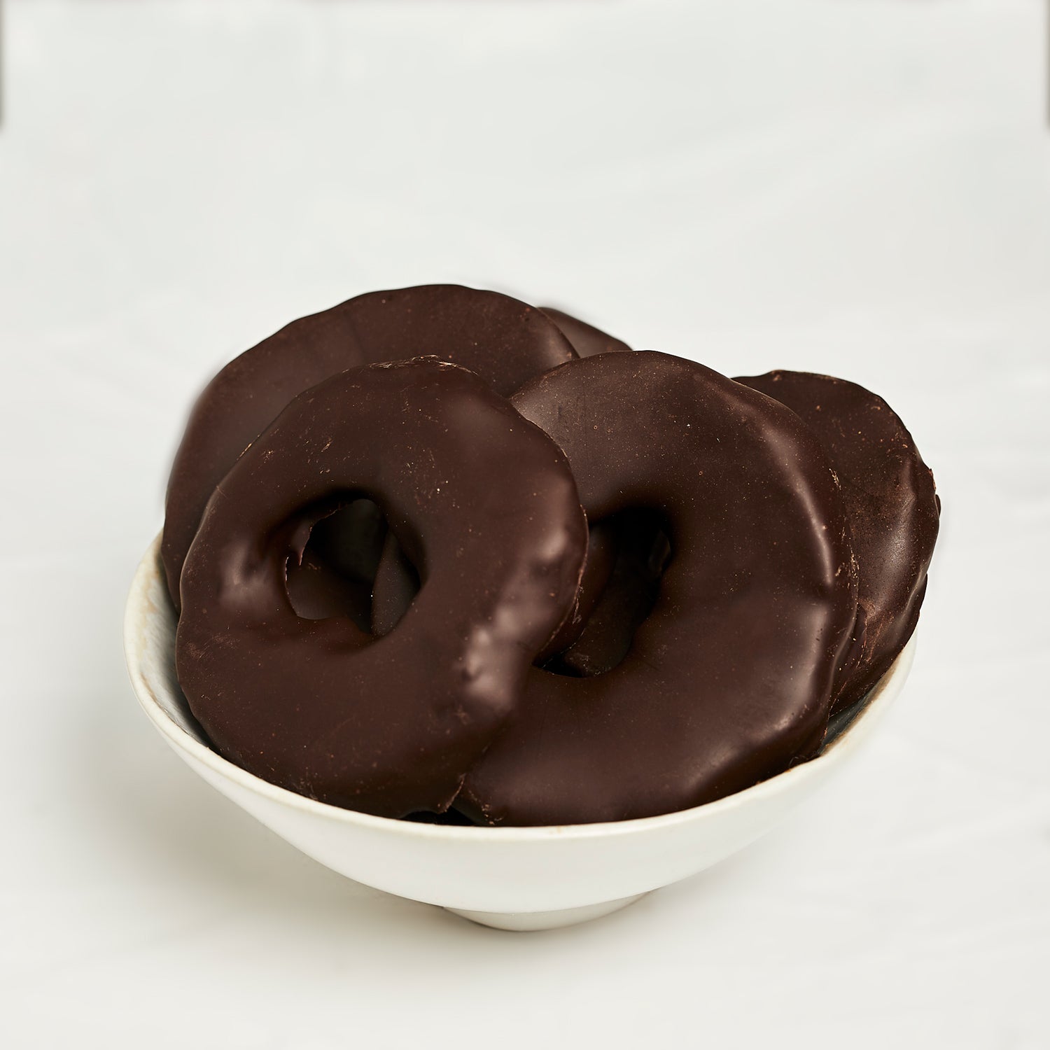 Apfelringe mit Zartbitterschokolade